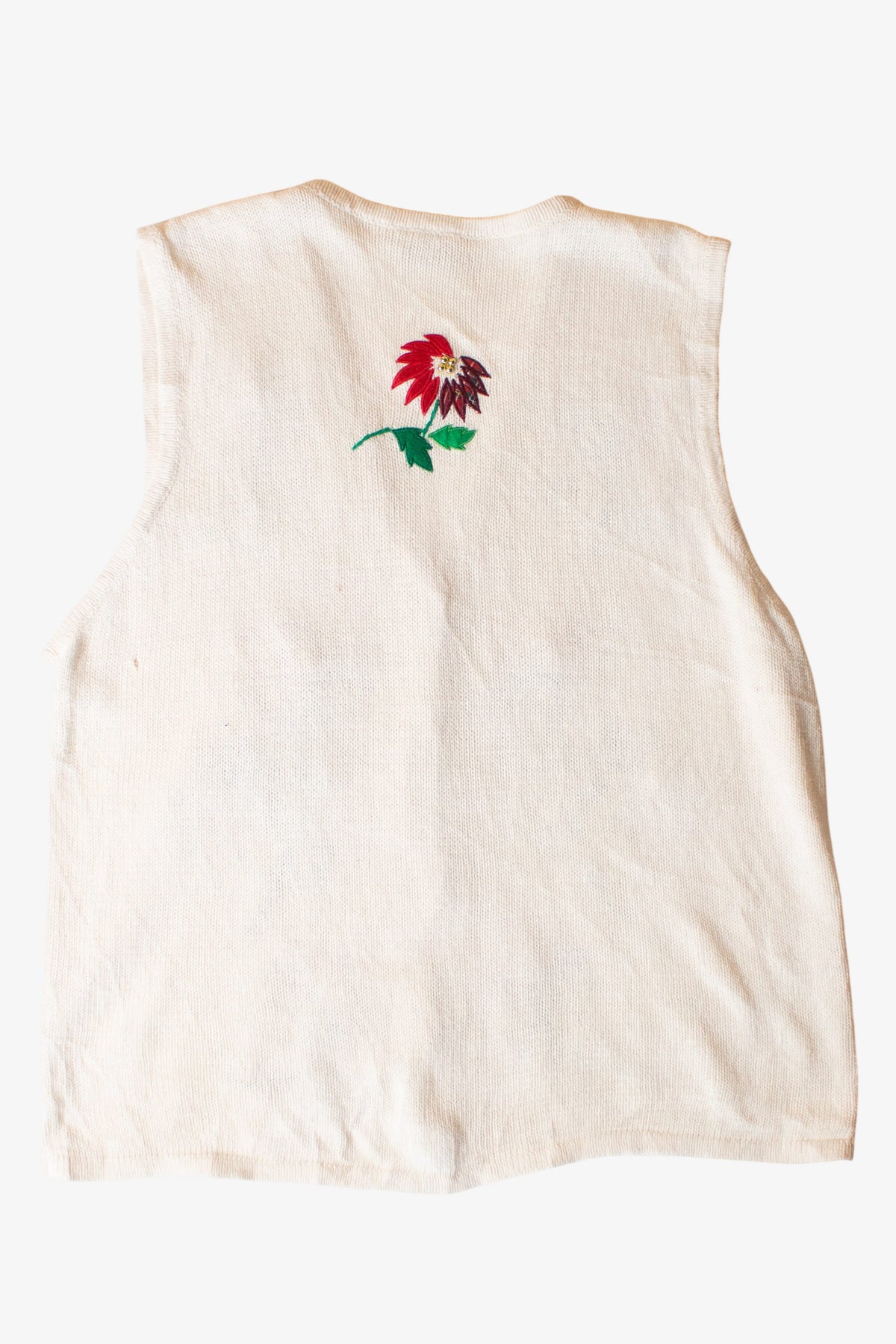 Vintage White Flowers Christmas Vest (1990s)