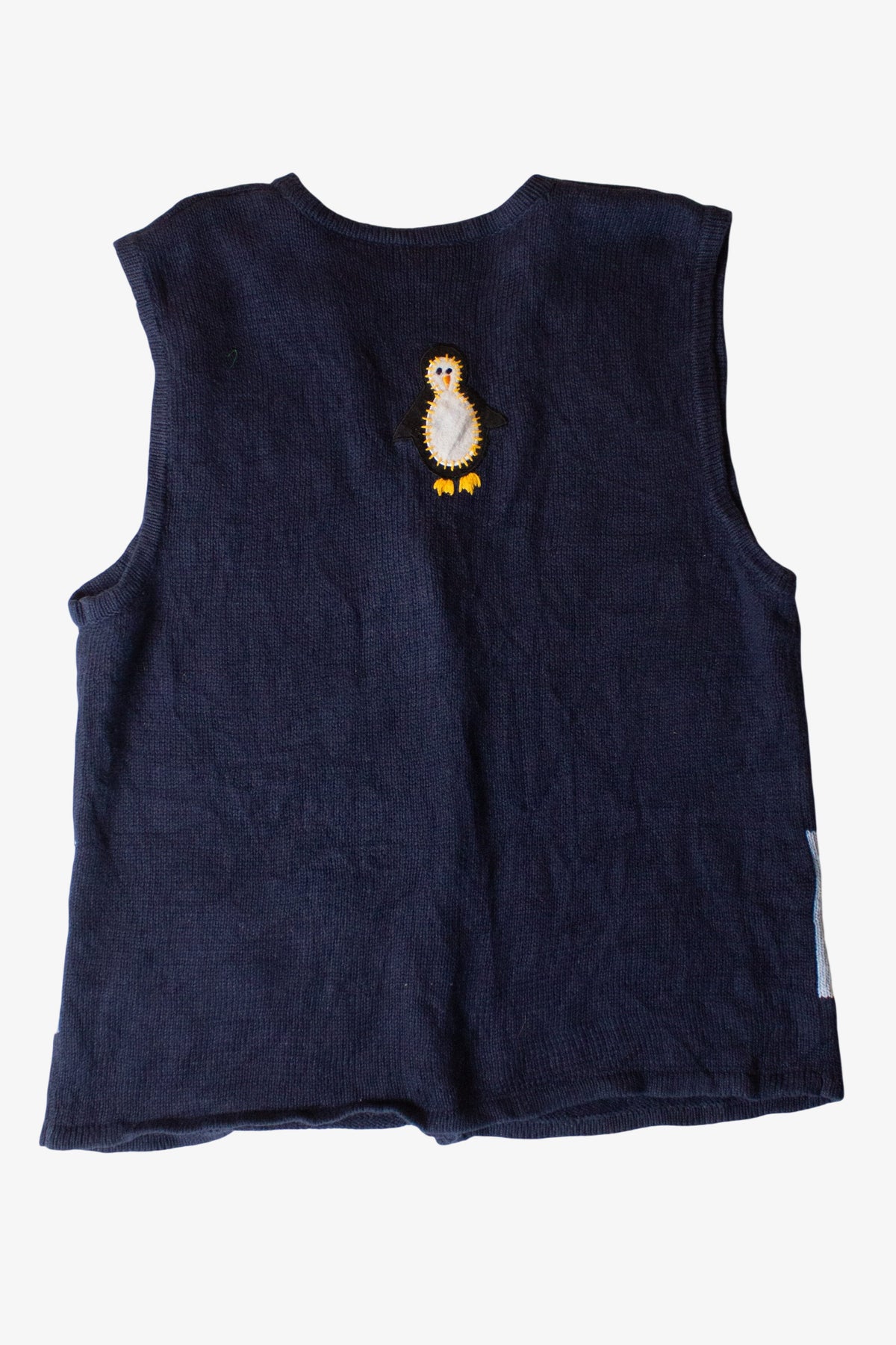 Vintage Navy Blue Penguins Christmas Vest (1990s)