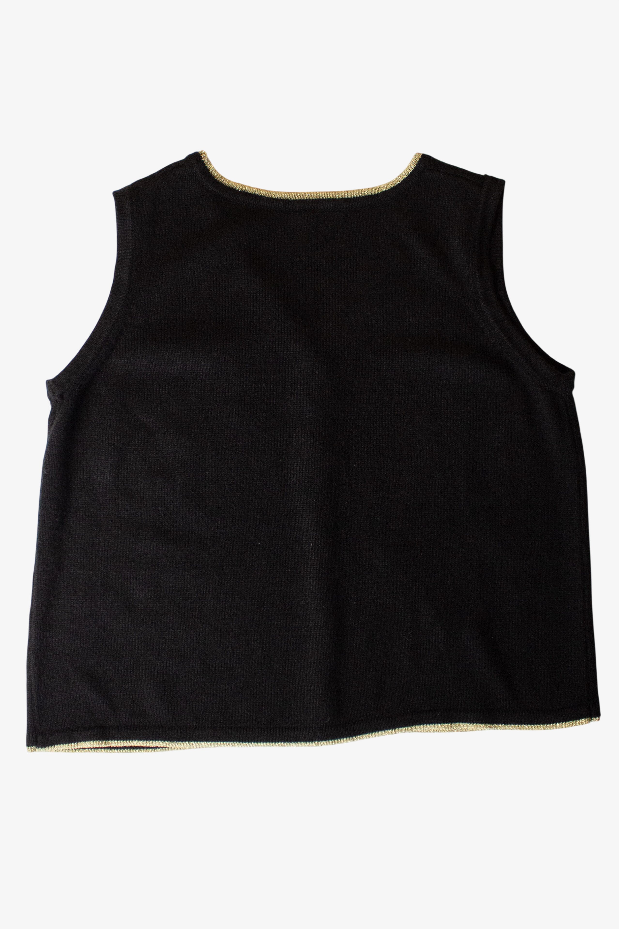 Black Flowers Ugly Christmas Vest (2010s)