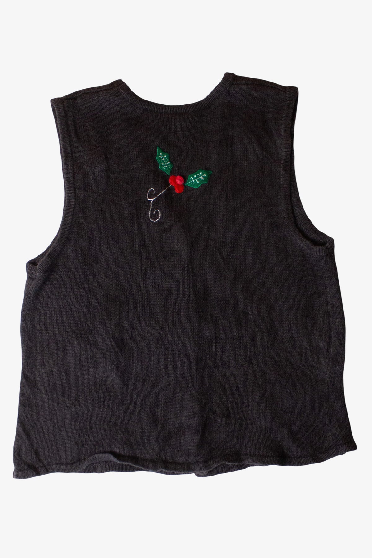 Vintage Black Ornaments Ugly Christmas Vest (1990s)