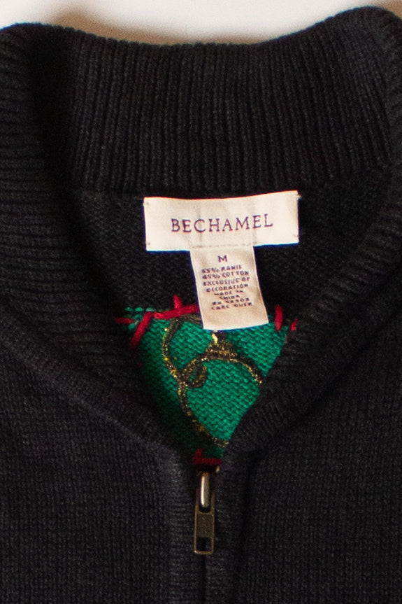 Vintage Black Patches Ugly Christmas Vest (1990s)