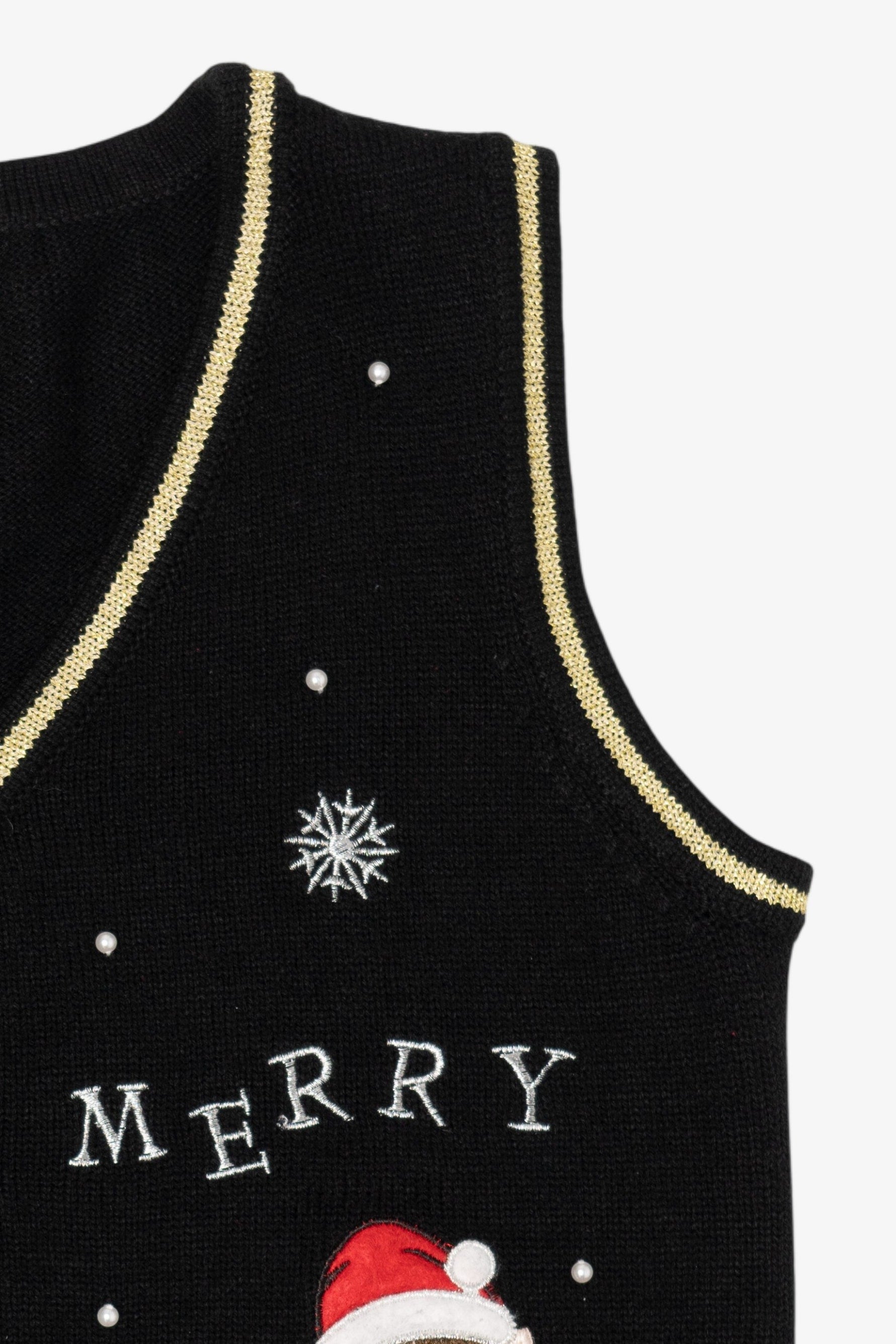 Black Holiday Time Elf Ugly Christmas Vest (2010s)