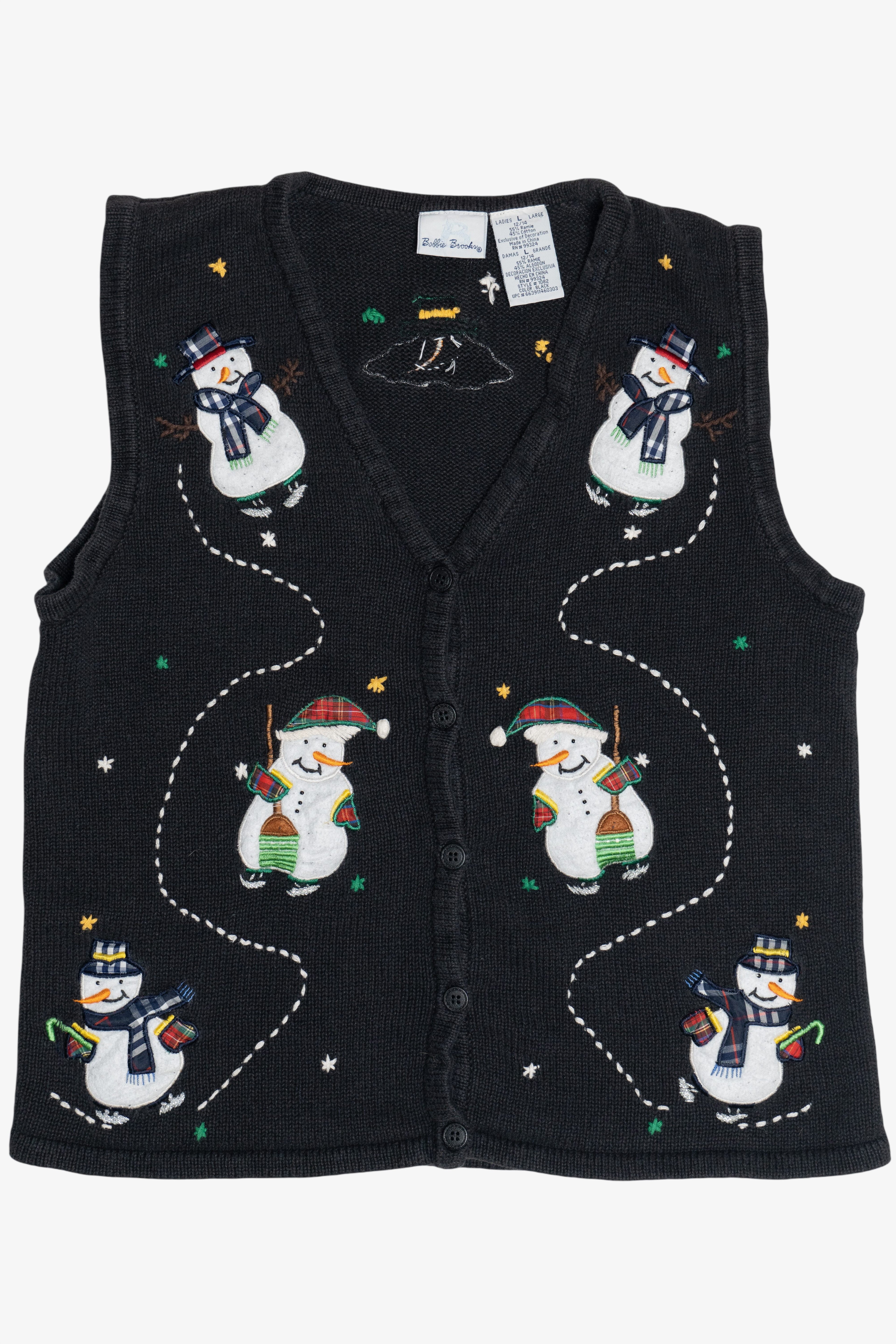 Vintage Bobbie Brooks Snowmen Ugly Christmas Vest (1990s)