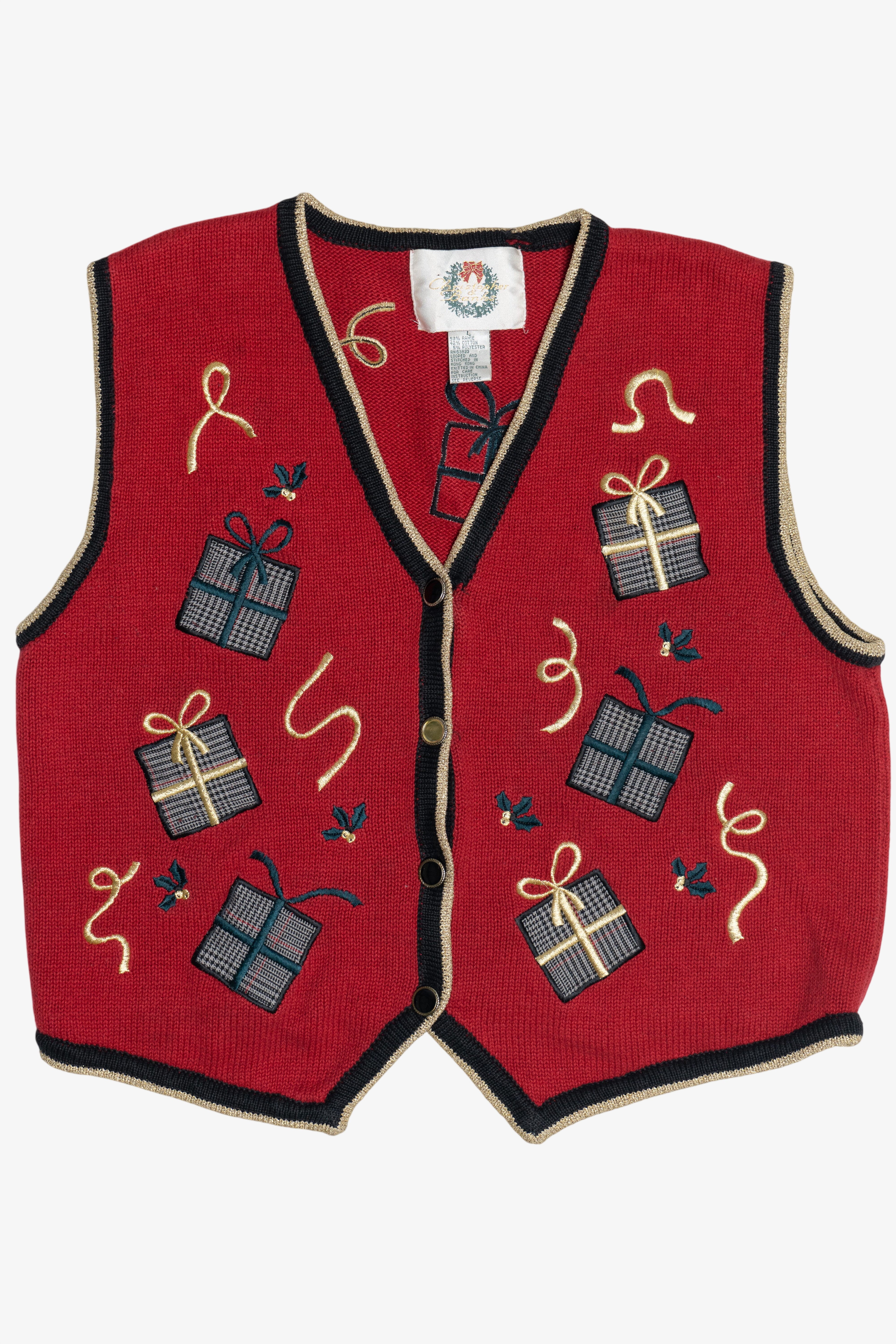Vintage Christopher & Banks Presents Ugly Christmas Vest (1990s)