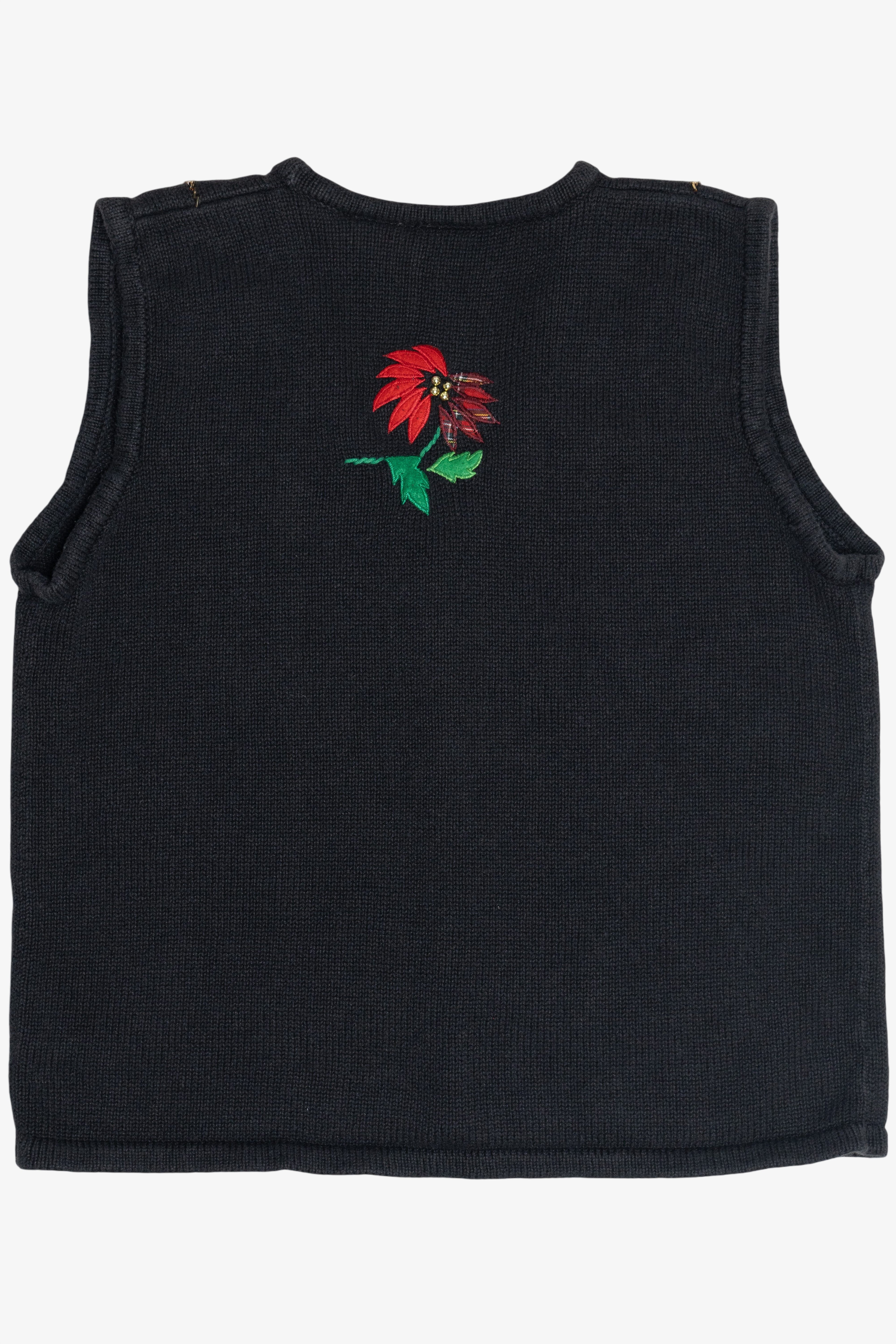 Vintage Bobbie Brooks Poinsettias Ugly Christmas Vest (1990s)