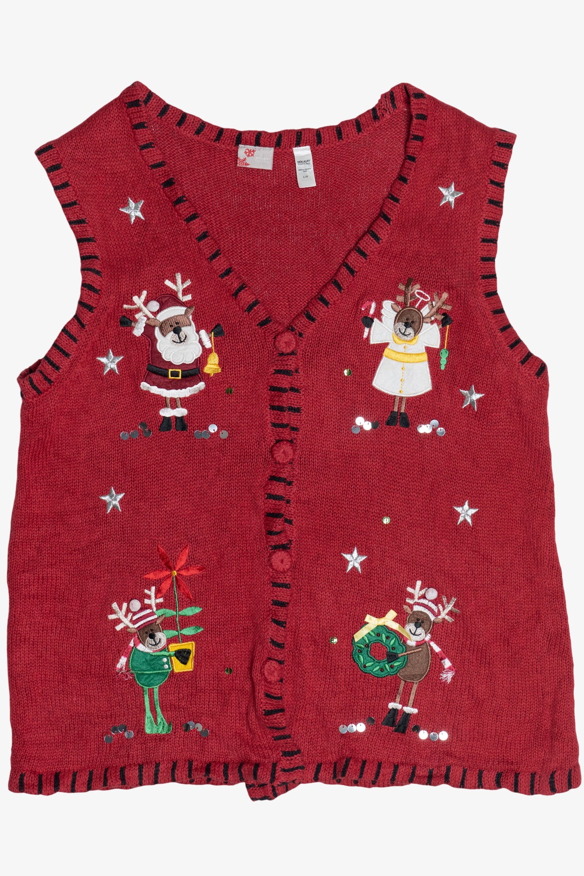 Vintage Holiday Editions Cute Reindeer Ugly Christmas Sweater (1990s)