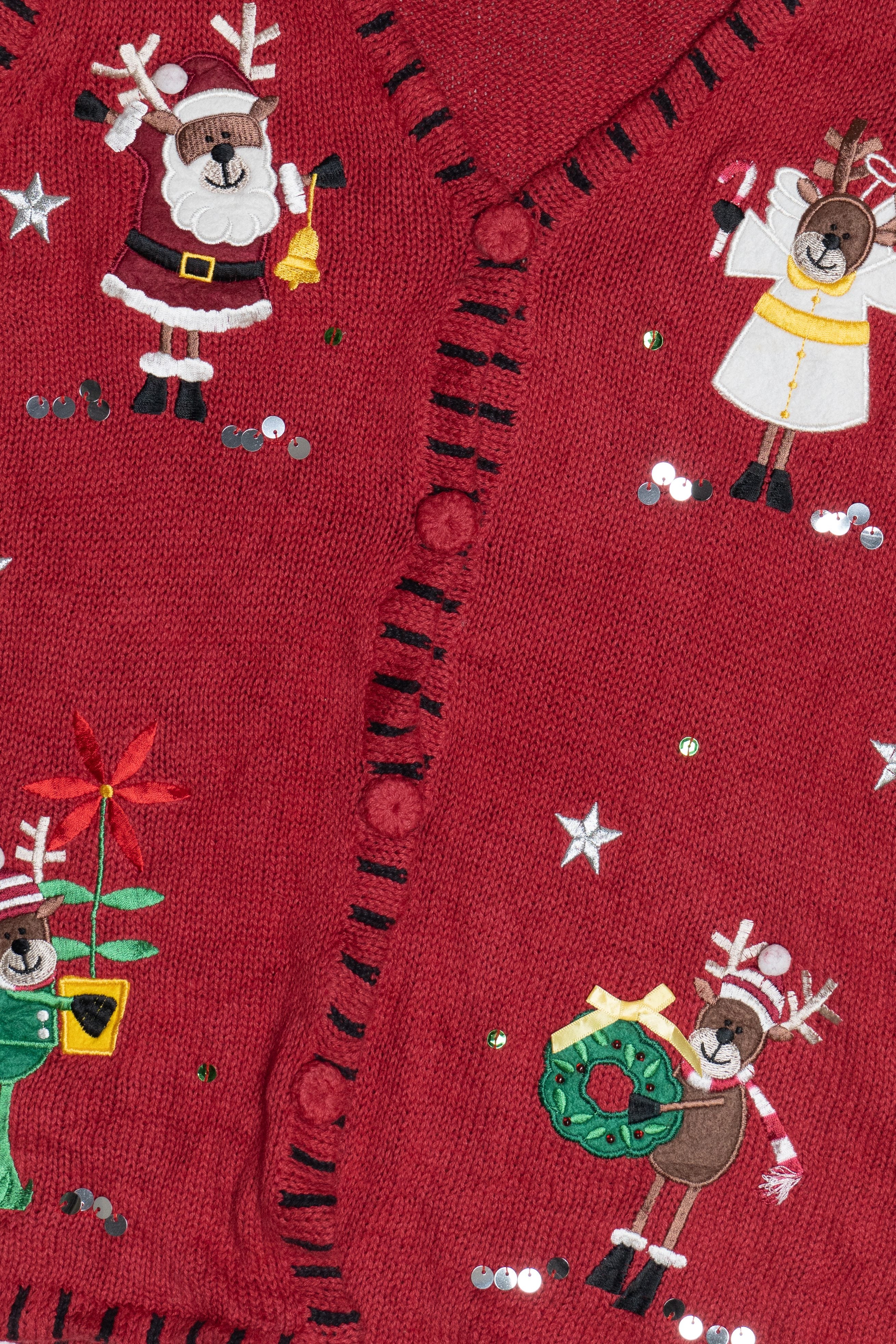 Vintage Holiday Editions Cute Reindeer Ugly Christmas Sweater (1990s)