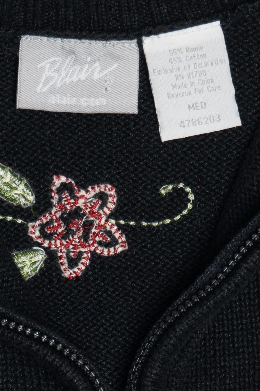 Vintage Blair Poinsettias Ugly Christmas Vest (1990s)