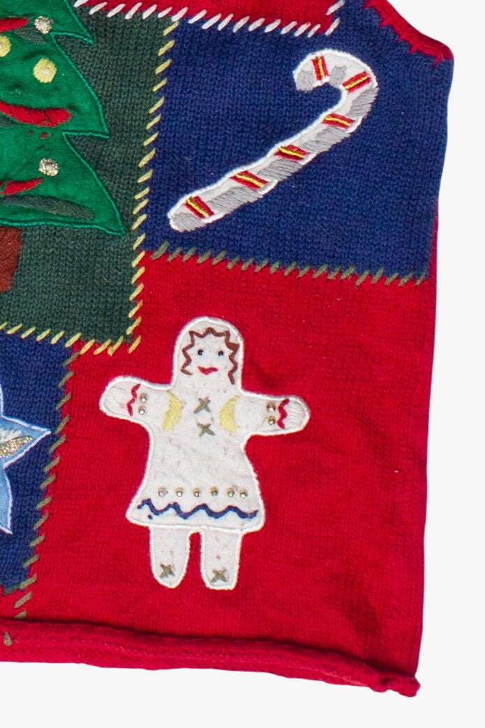 Vintage All Points Festive Patchwork Ugly Christmas Vest