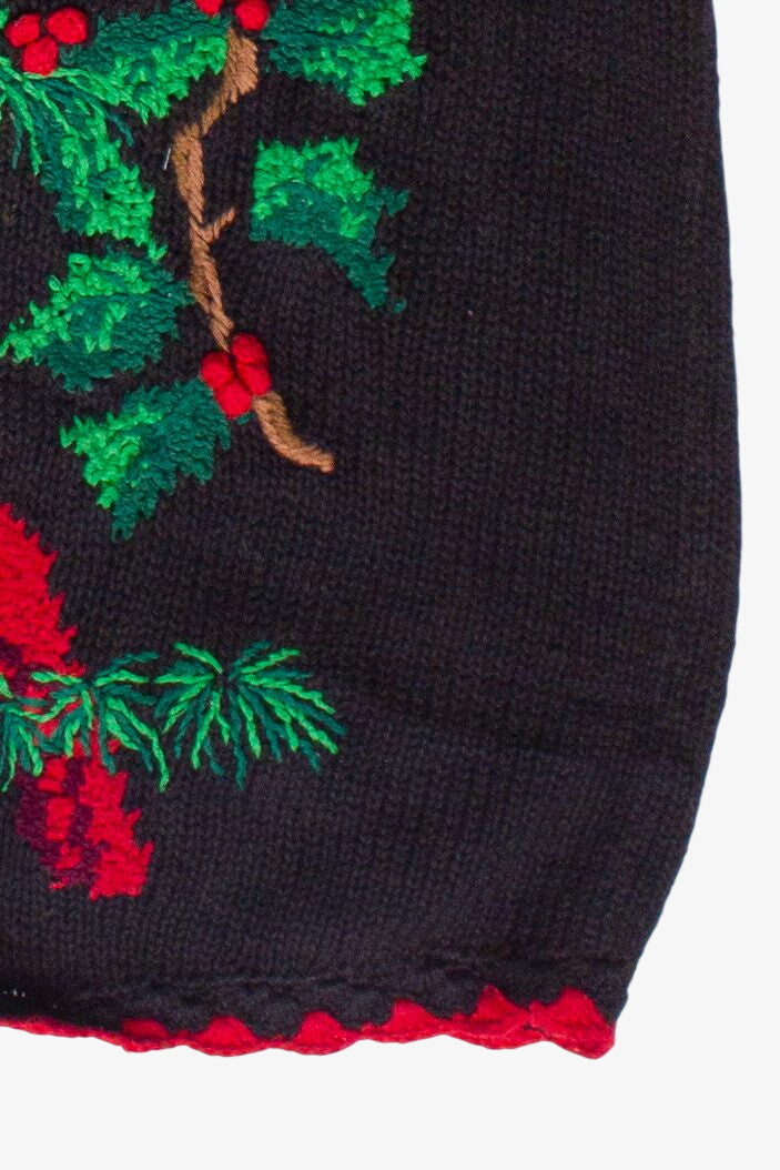 Vintage Bechamel Hand Knit Cardinals & Holly Ugly Christmas Vest