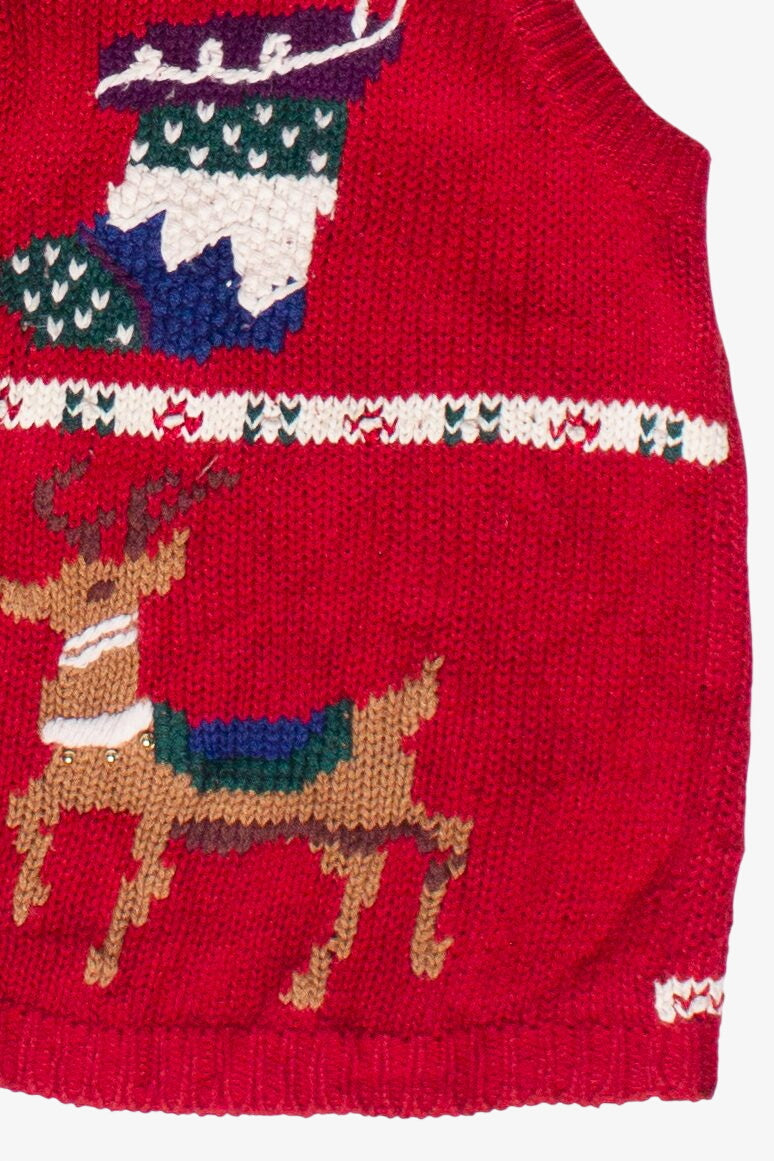 Vintage Gina Peters Snowy Trees Knit Ugly Christmas Vest