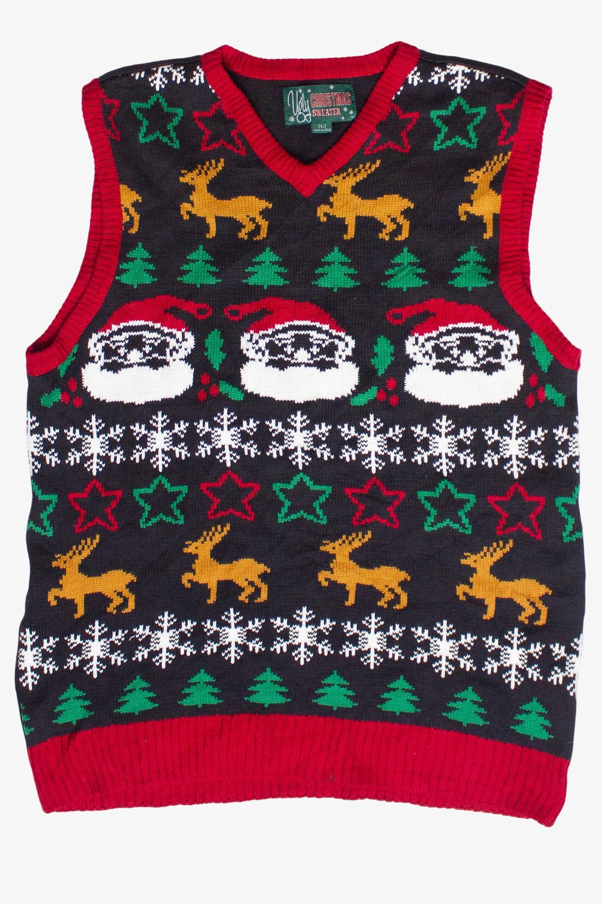 Festive Christmas Pattern Pullover Ugly Christmas Vest (2020s)