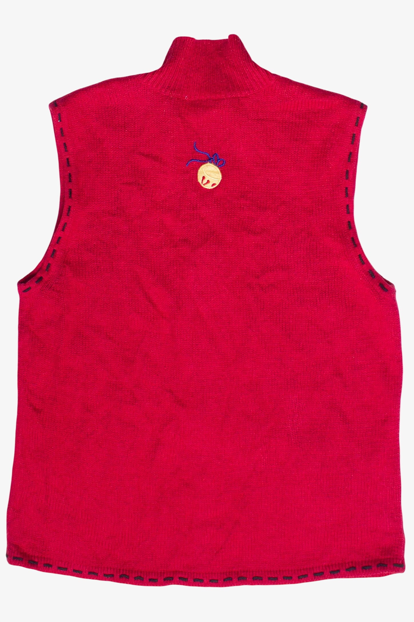 Vintage Pappagallo Snowman Bells Zip Up Ugly Christmas Vest (2000s)