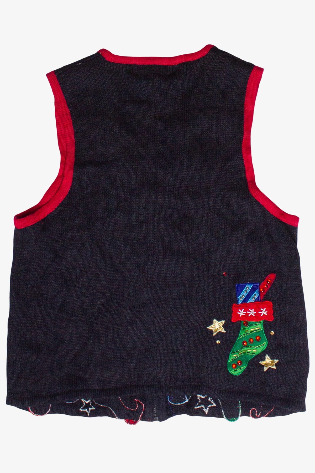 Vintage Heirloom Collectibles Beaded Bedazzled Stockings Ugly Christmas Vest (2000s)