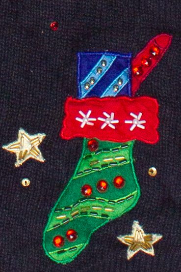 Vintage Heirloom Collectibles Beaded Bedazzled Stockings Ugly Christmas Vest (2000s)