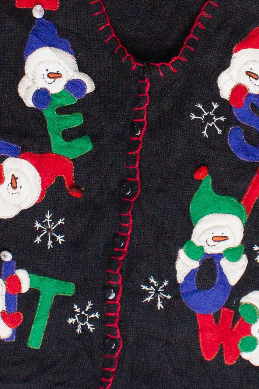 Let It Snow Snowmen White Stag Ugly Christmas Vest (2000s)