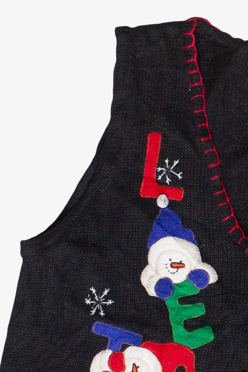 Let It Snow Snowmen White Stag Ugly Christmas Vest (2000s)