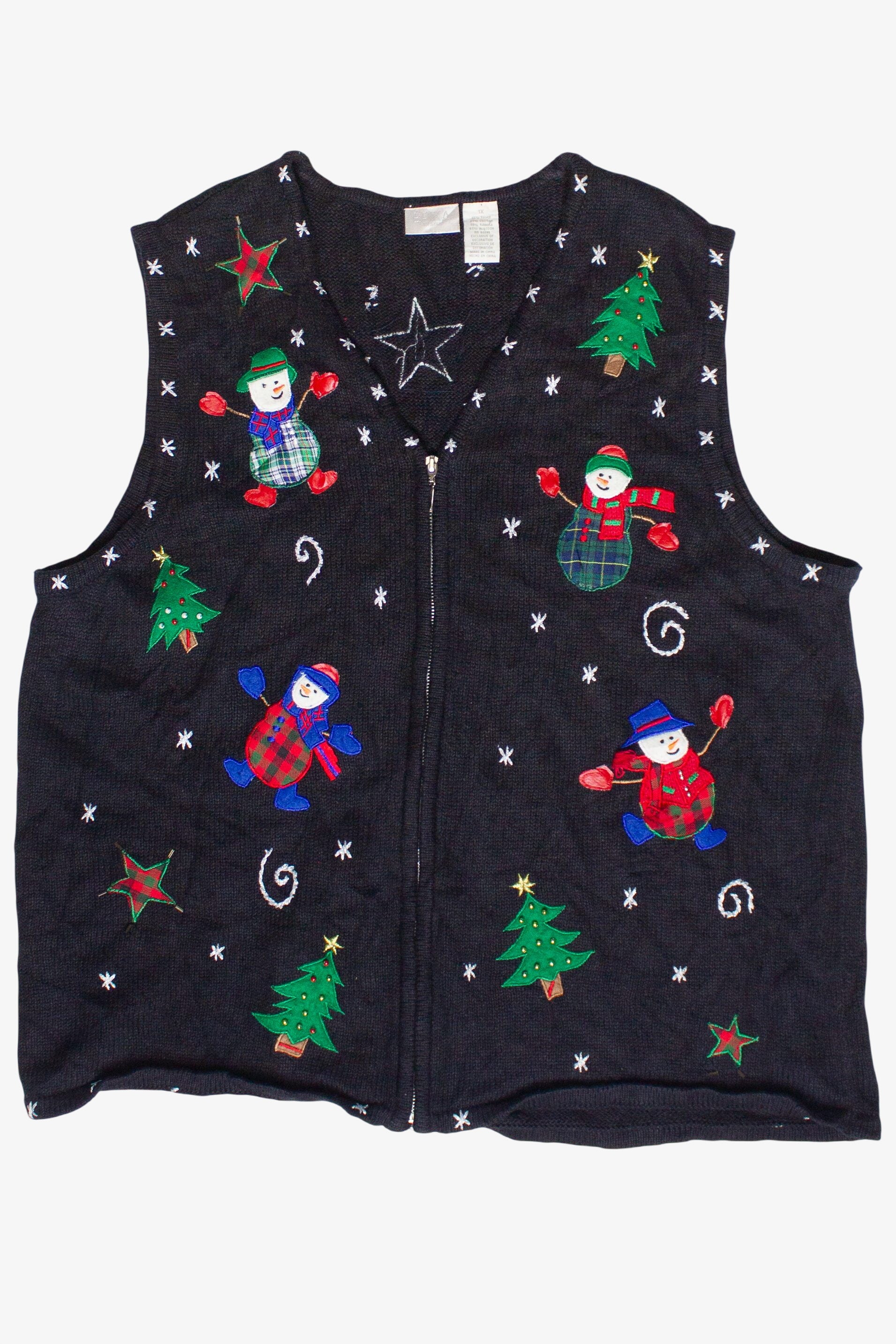 Vintage Erika Christmastime Snowmen Ugly Christmas Sweater (2000s)