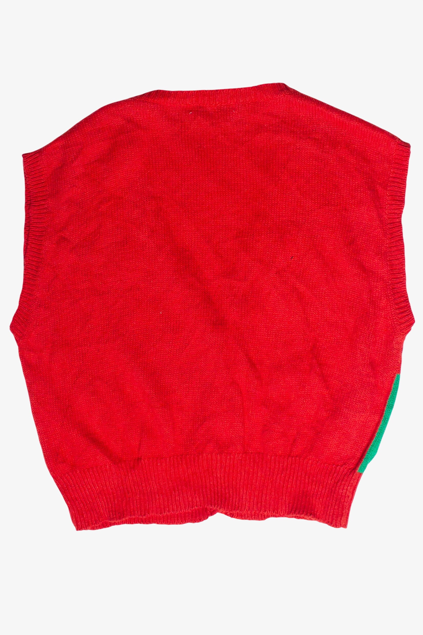 Vintage Haberdashery Plaid Patch Knit Ugly Christmas Vest (1993)