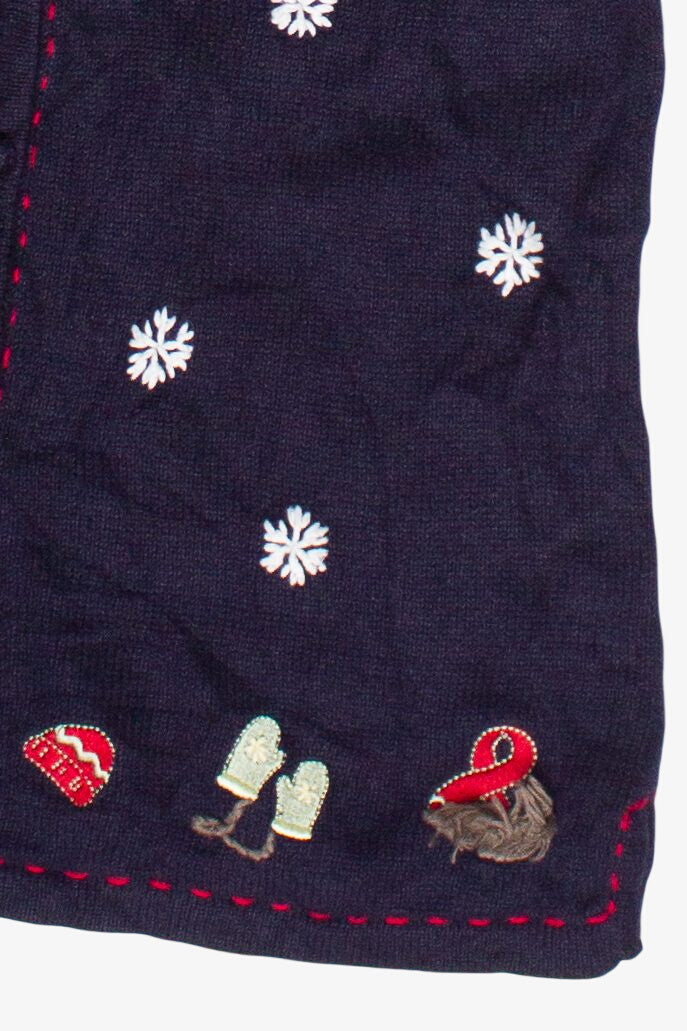 Vintage Winter Wear Hand Embroidered Ugly Christmas Vest (2000s)