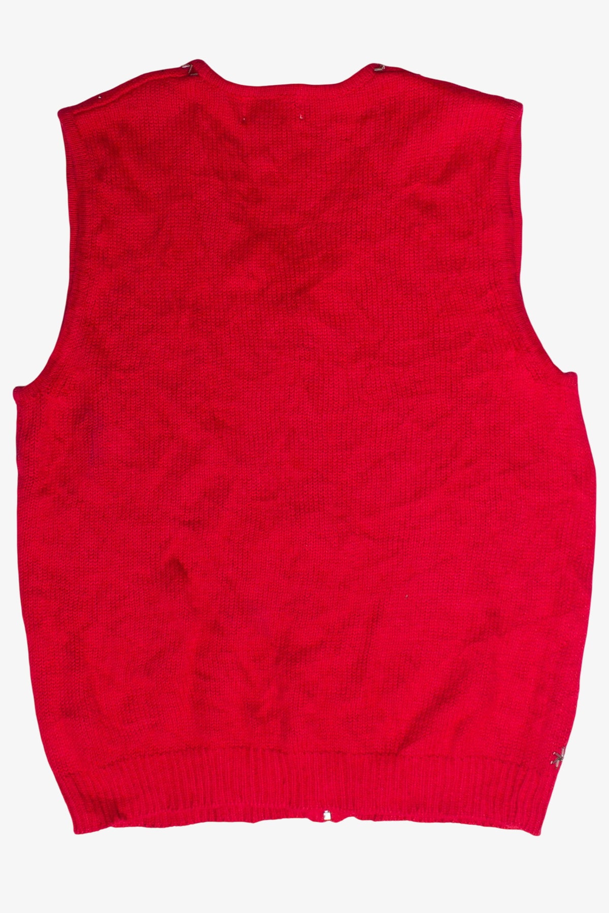 Vintage Beaded Mini Christmas Decorations Zip Up Ugly Christmas Vest (2000s)