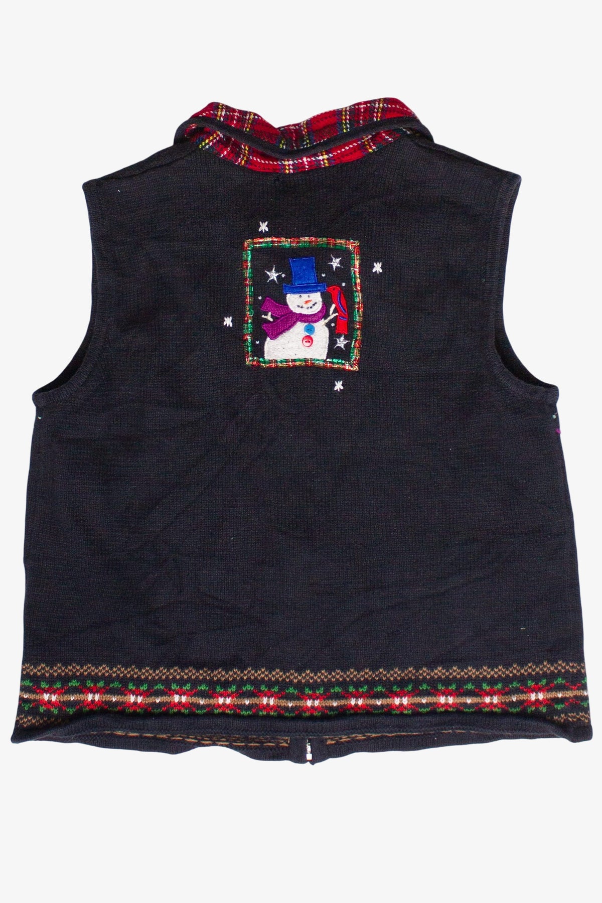 Vintage Snowmen Portraits Ugly Christmas Vest (2000s)