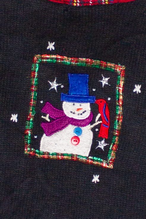 Vintage Snowmen Portraits Ugly Christmas Vest (2000s)