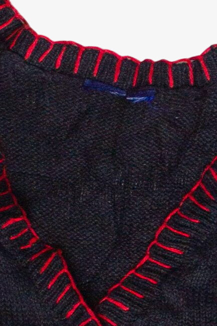 Vintage Beaded Snowfall Snowmen Ugly Christmas Vest (2000s)