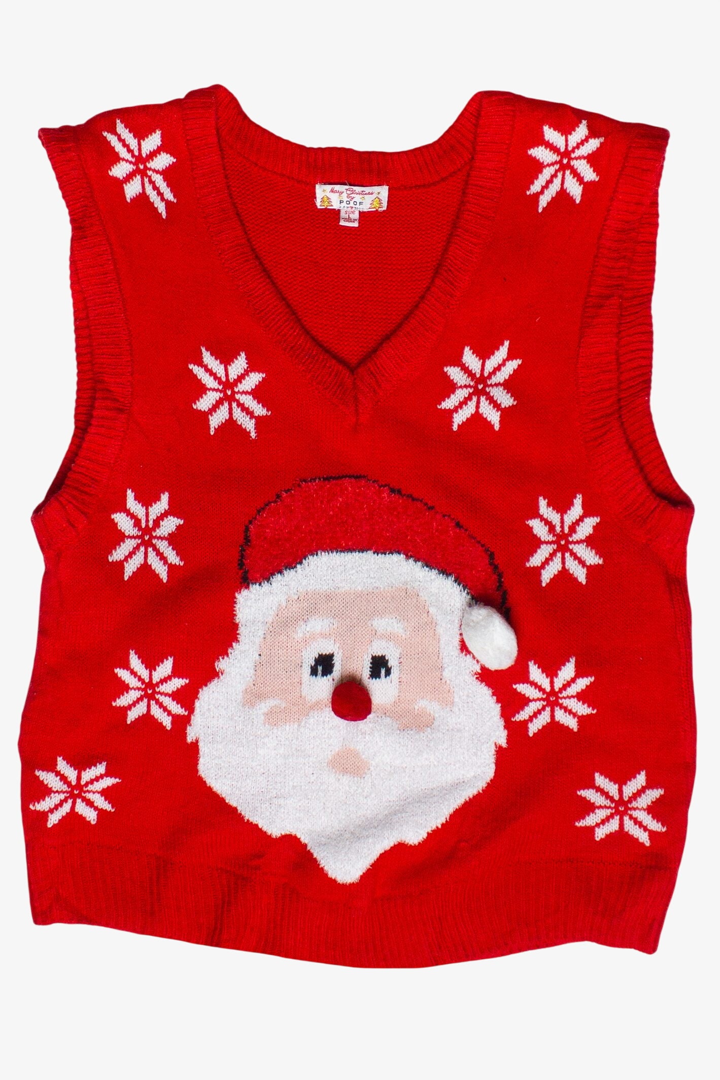 Merry Christmas by Poof Santa Pom Pom Ugly Christmas Vest (2010s)