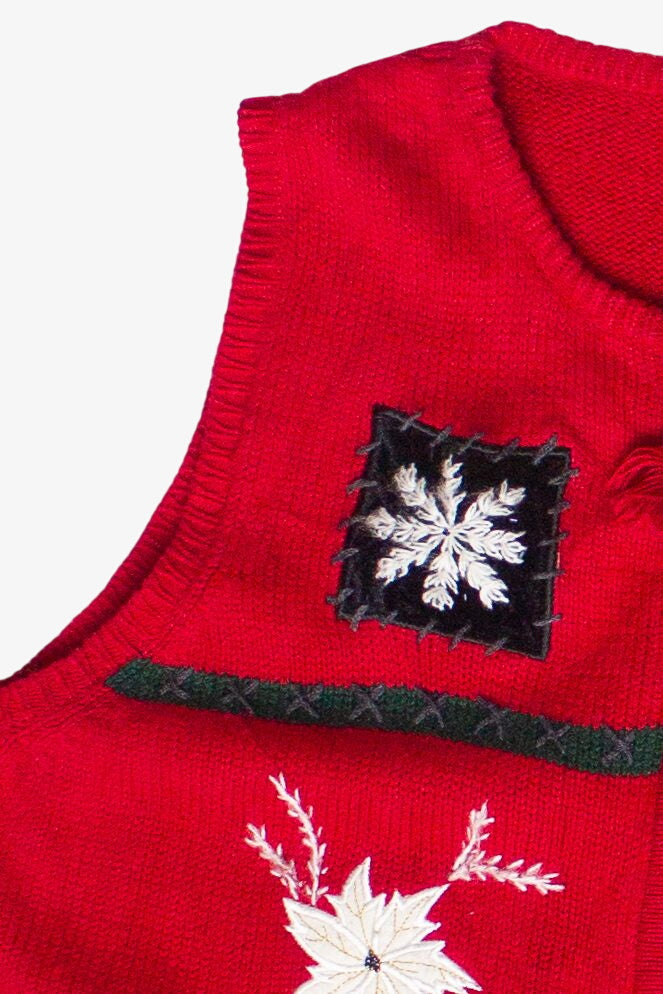 Crazy Horse Holiday Patches Bell Zip Up Ugly Christmas Vest (2000s)