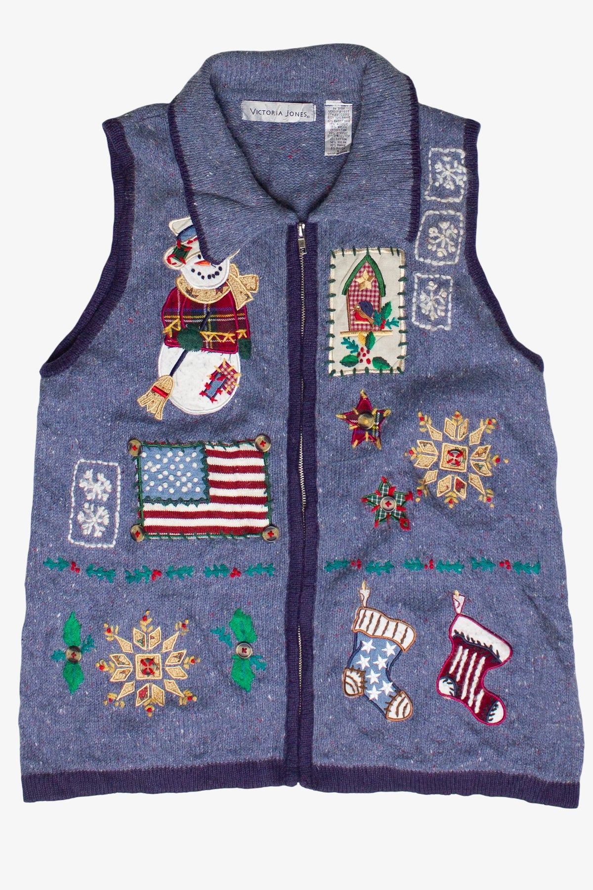 Vintage Victoria Jones Rustic American Christmas Ugly Christmas Vest (2000s)