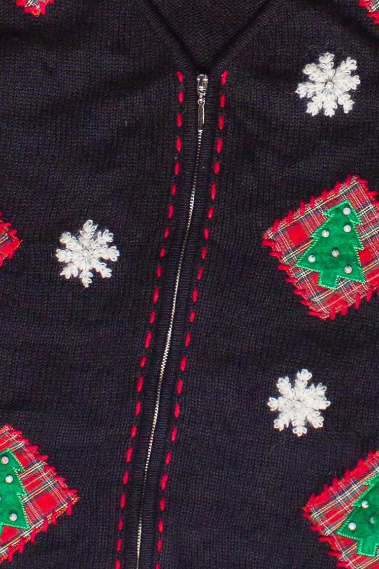 Plaid Christmas Tree Patches Crazy Horse Ugly Christmas Vest (2000s)