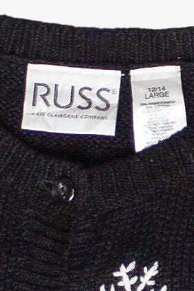 Embroidered Snowflake Pattern Russ Ugly Christmas Vest (2000s)