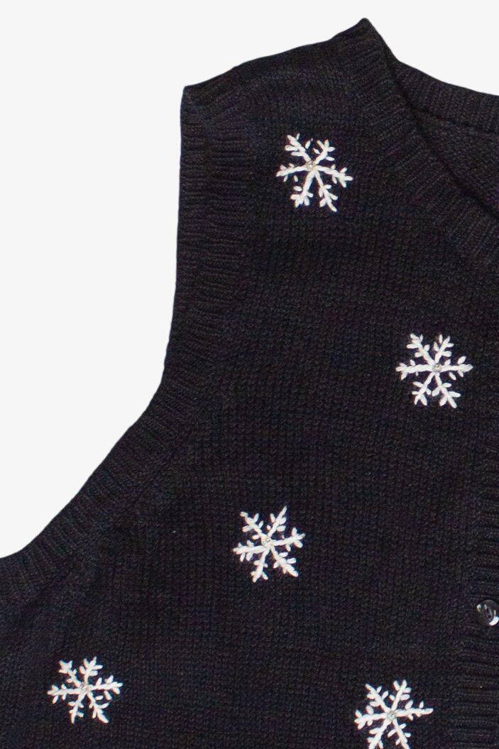 Embroidered Snowflake Pattern Russ Ugly Christmas Vest (2000s)