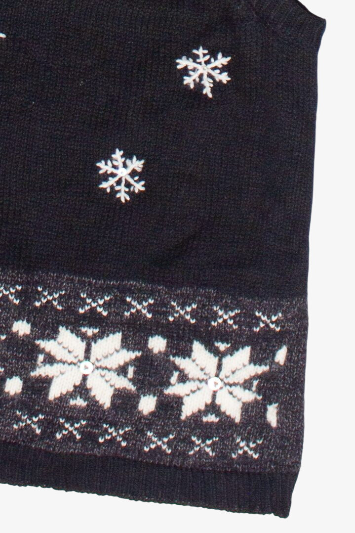 Embroidered Snowflake Pattern Russ Ugly Christmas Vest (2000s)