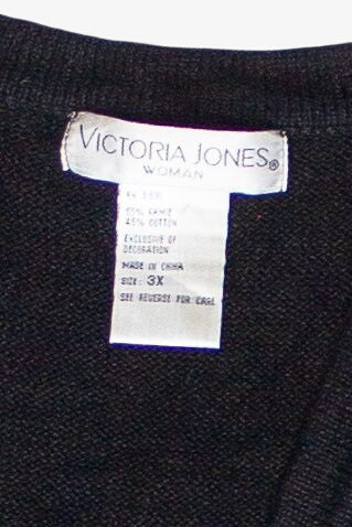 Embroidered Ribbons Holiday Plants Victoria Jones Ugly Christmas Vest (2000s)