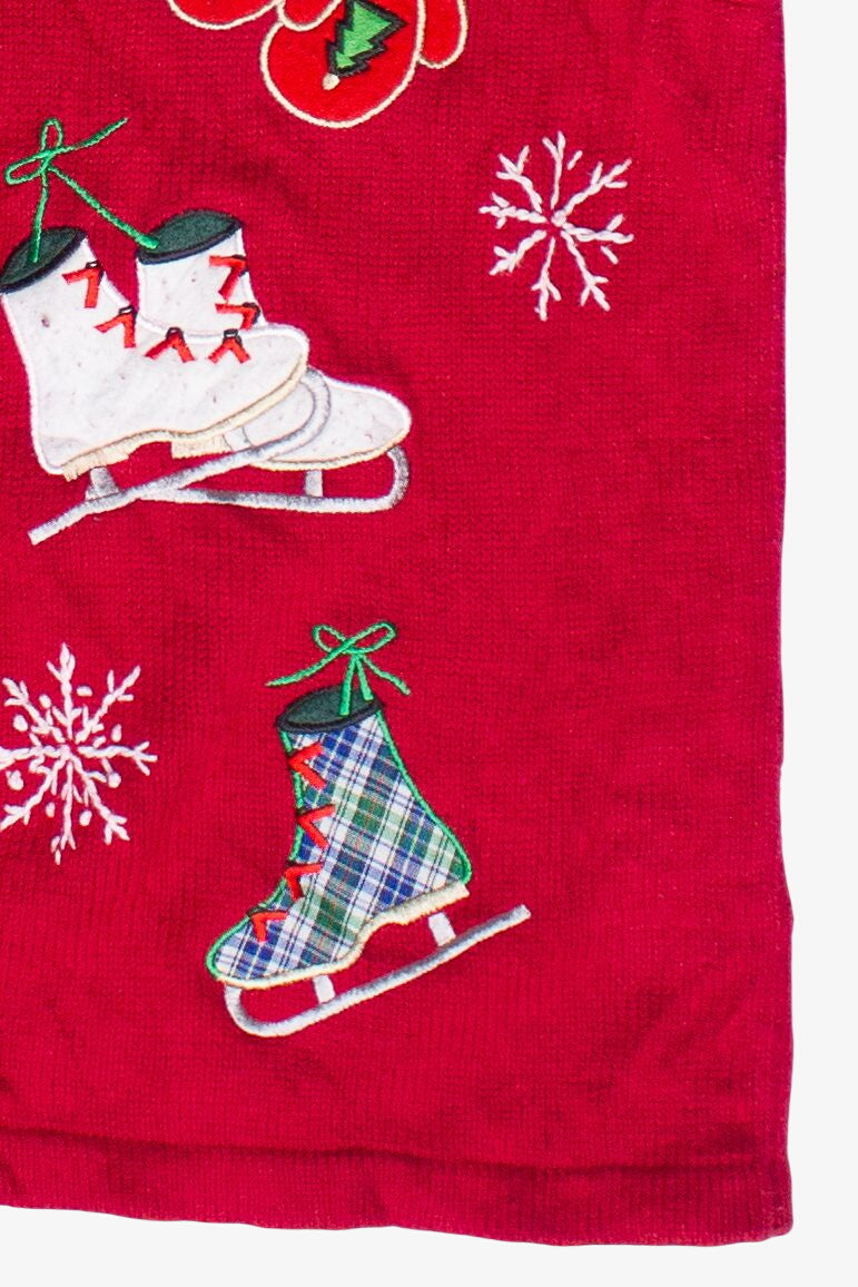 Vintage Ice Skates & Mittens Basic Editions Ugly Christmas Vest (2000s)