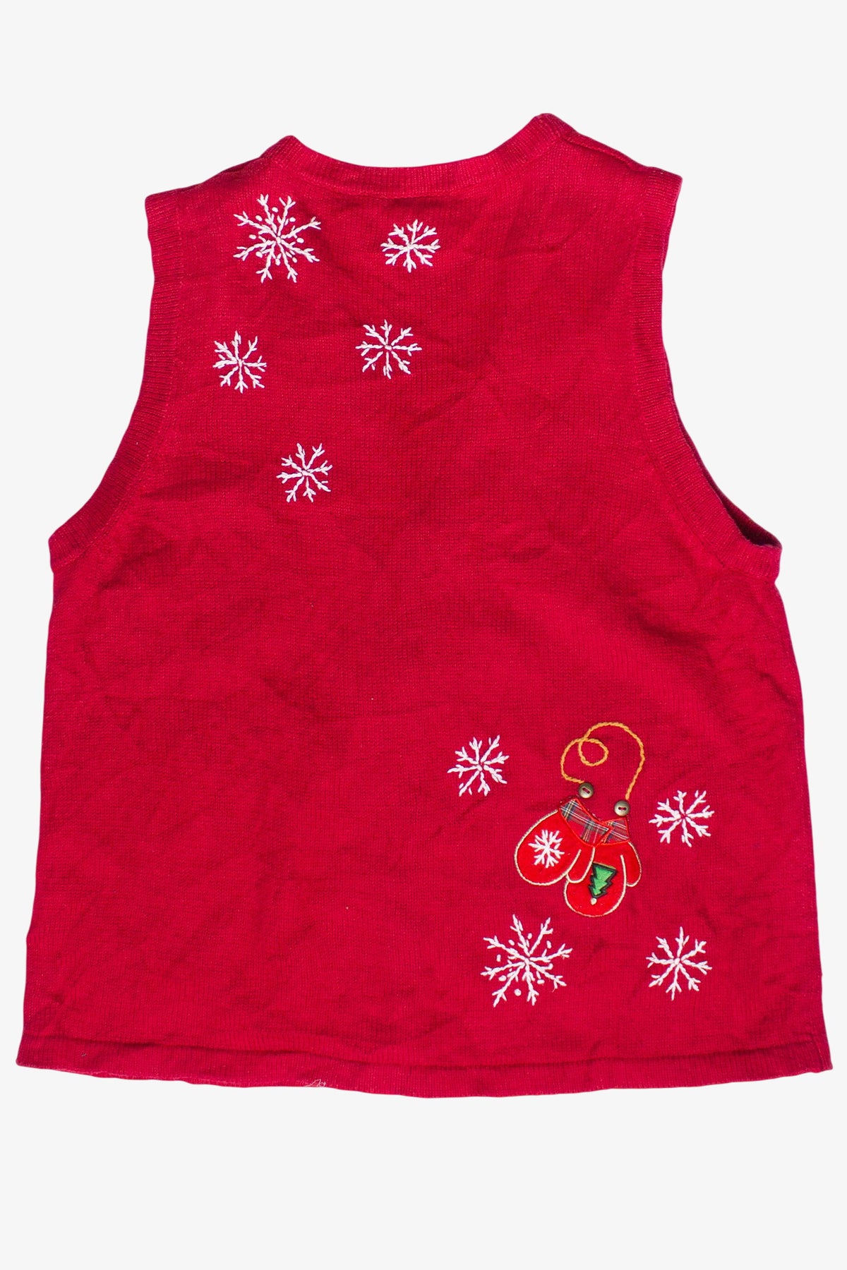 Vintage Ice Skates & Mittens Basic Editions Ugly Christmas Vest (2000s)
