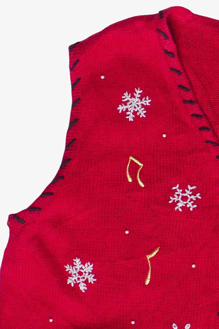 Vintage Pappagallo Caroling Snowmen Ugly Christmas Vest (1990s)