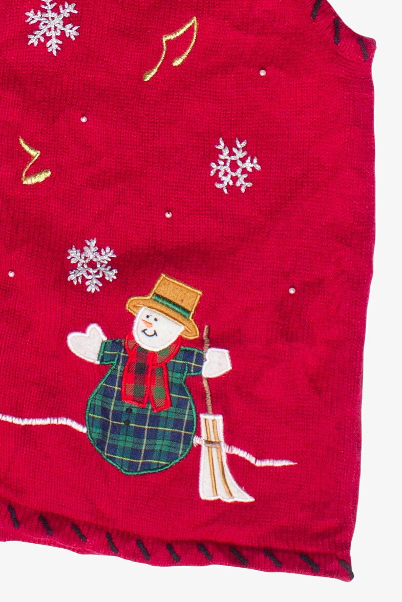 Vintage Pappagallo Caroling Snowmen Ugly Christmas Vest (1990s)