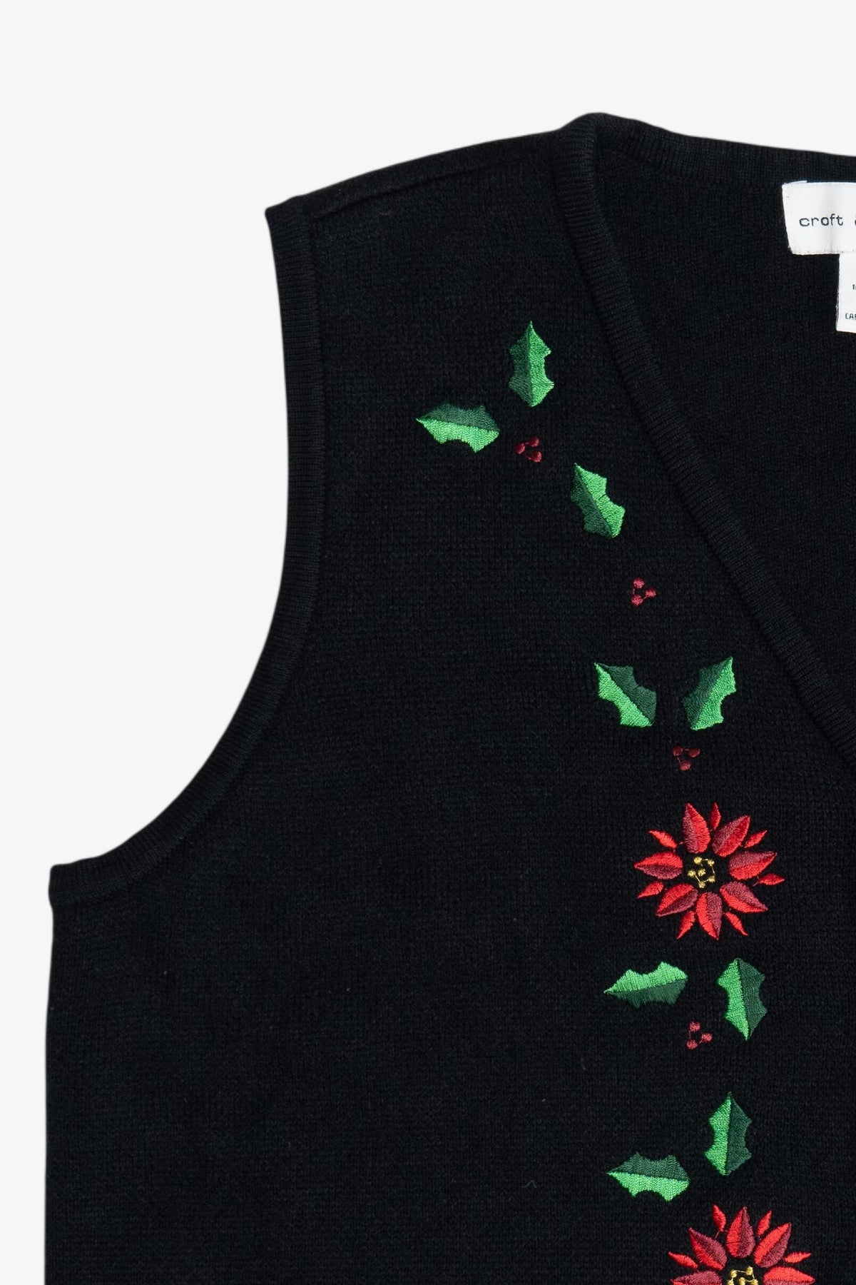 Vintage Poinsettia Croft & Barrow Ugly Christmas Sweater (1990s)