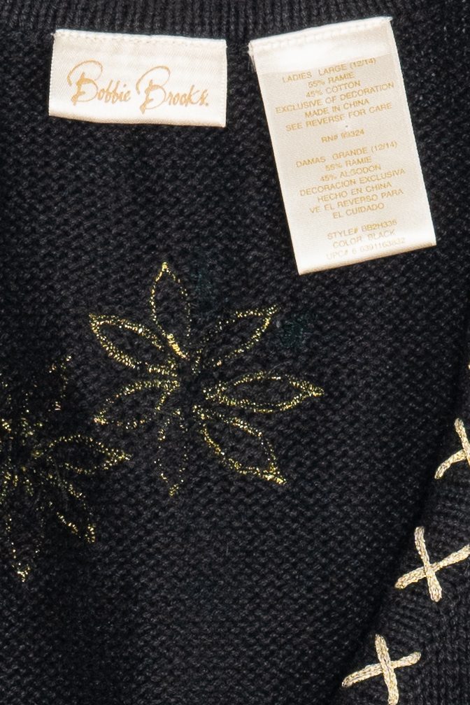 Vintage Poinsettias Billie Brooks Ugly Christmas Vest (1990s)