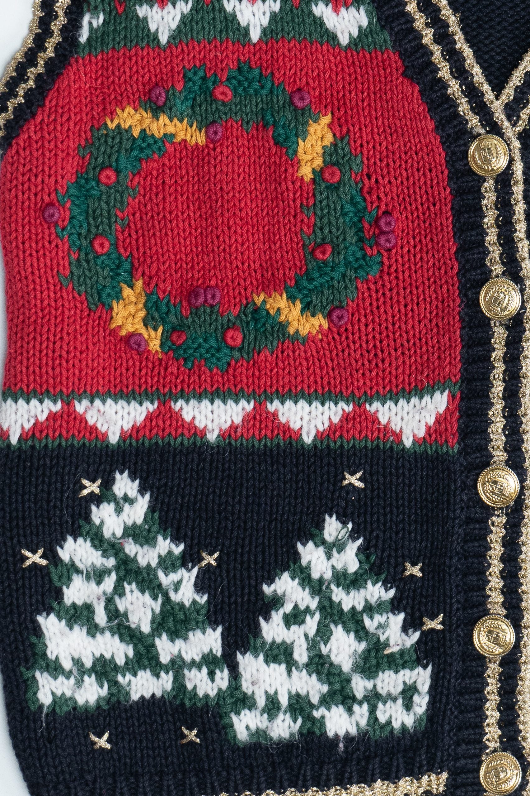 Vintage Black Ugly Christmas Vest (1990s)