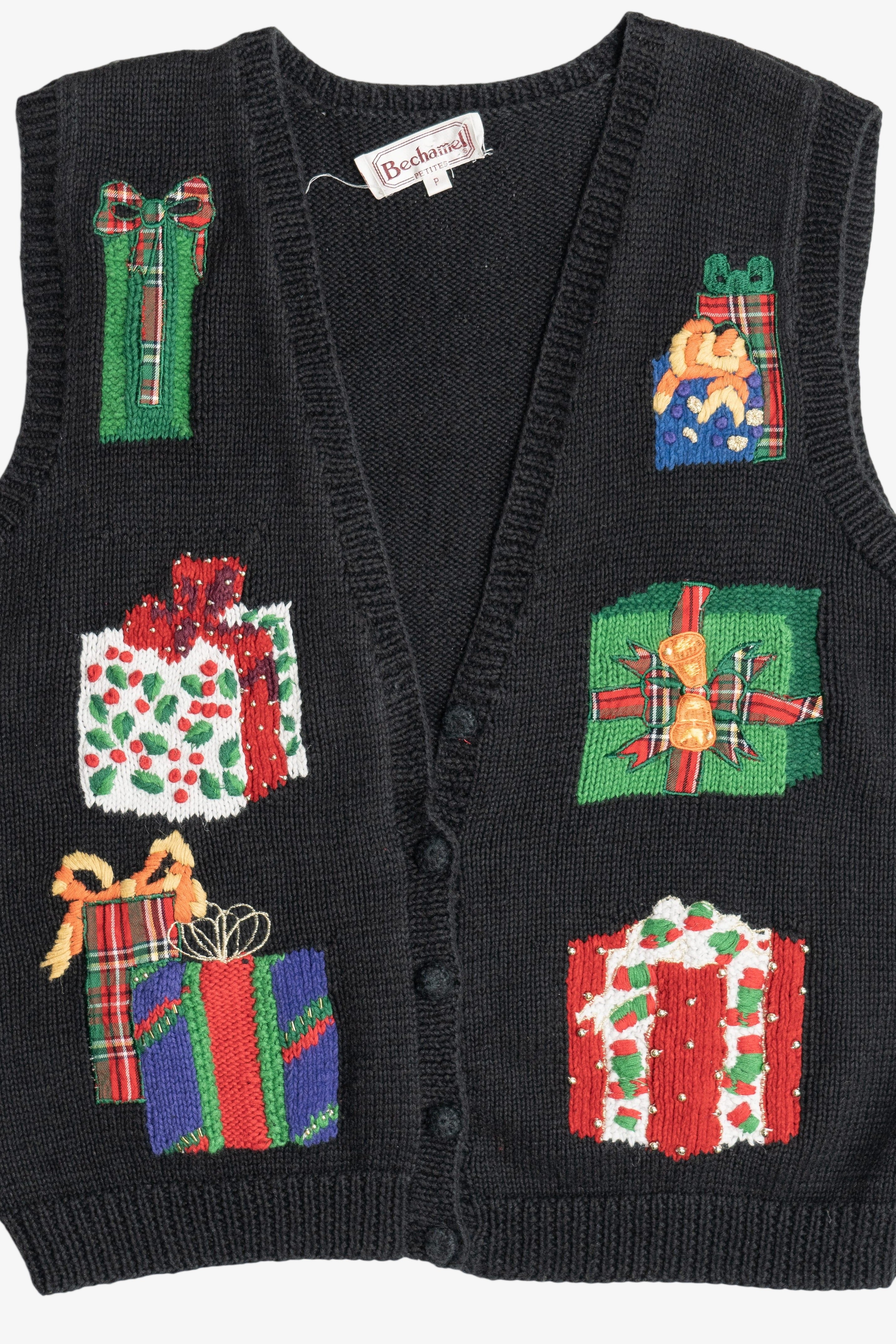 Vintage Presents Ugly Christmas Sweater Vest (1980s)