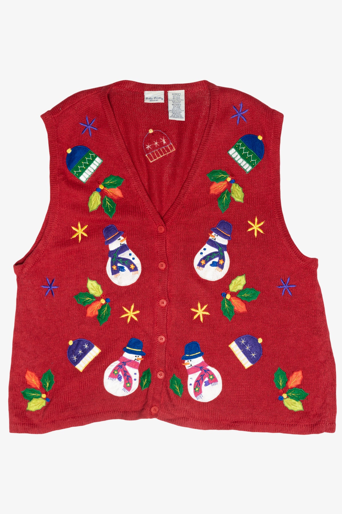 Snowmen Hats Vintage Ugly Christmas Vest (1990s)