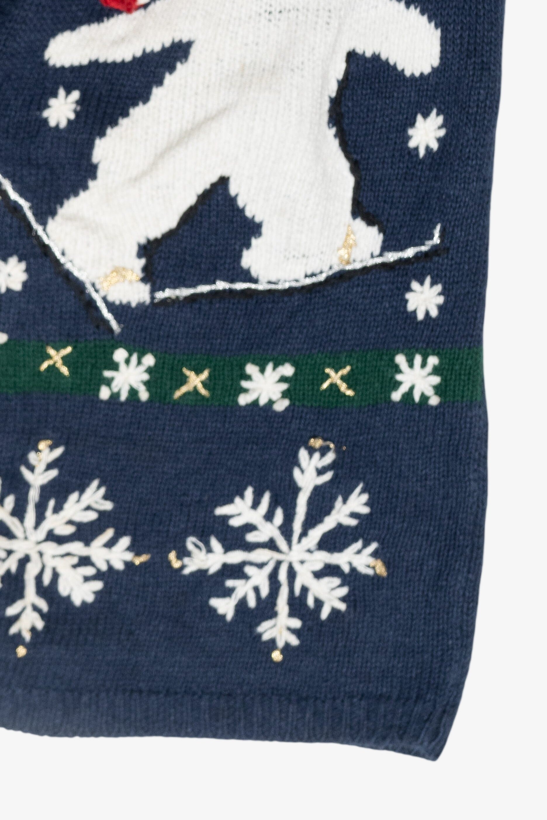 Skiing Polar Bears Vintage Ugly Christmas Vest (1990s)