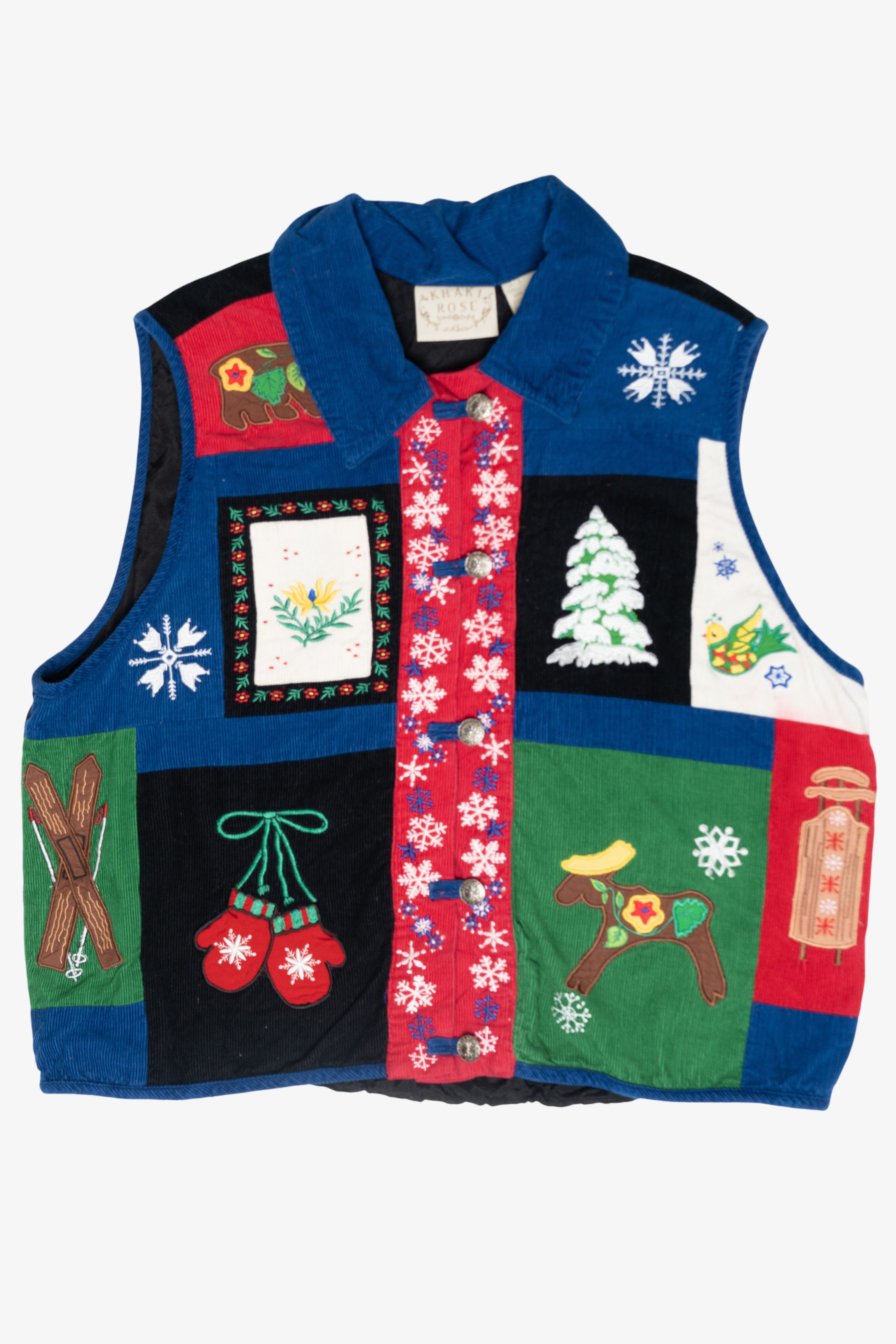 Quilted Icons Vintage Ugly Christmas Vest (1990s)