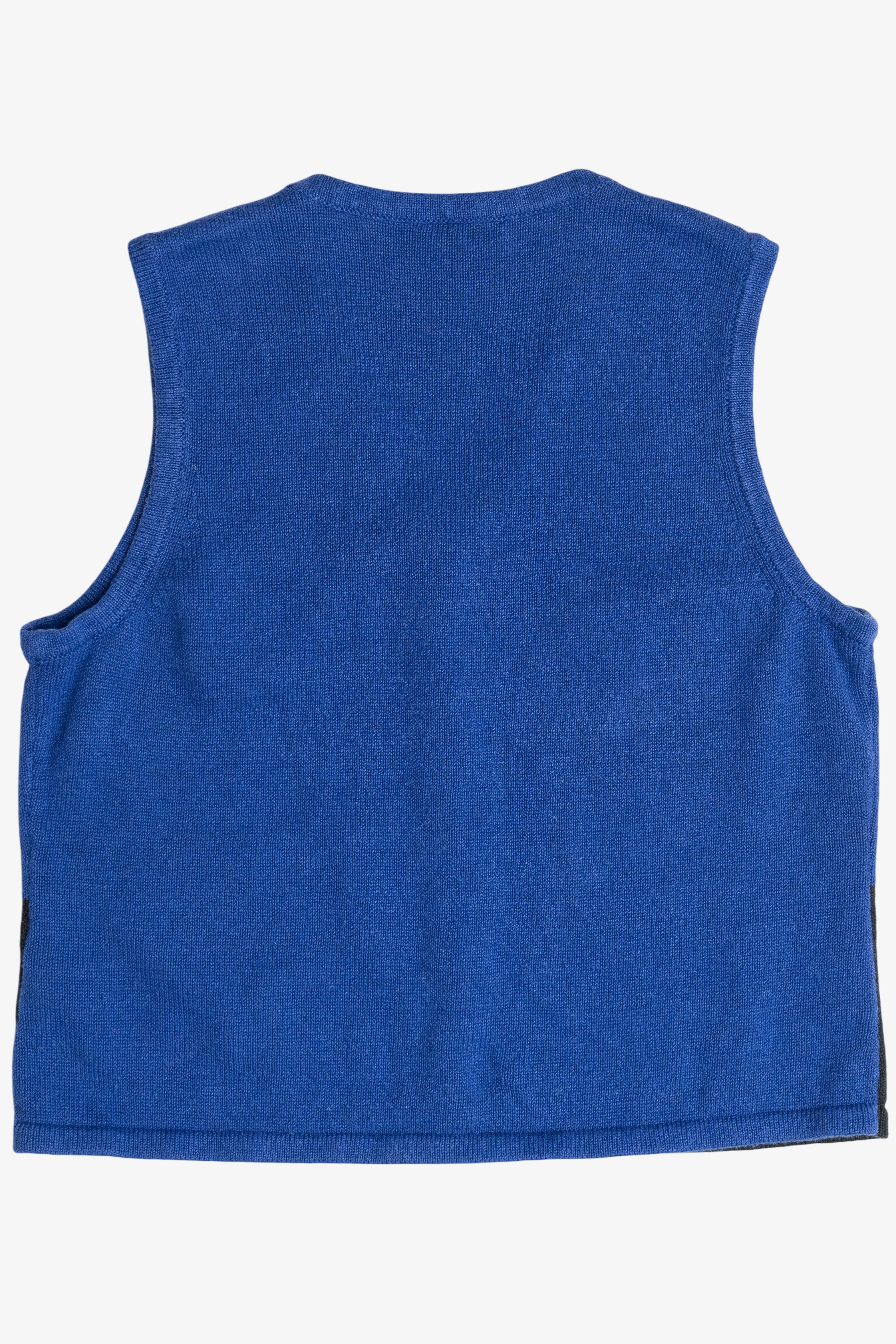 Vintage Blue Nativity Scene Ugly Christmas Sweater Vest (1990s)
