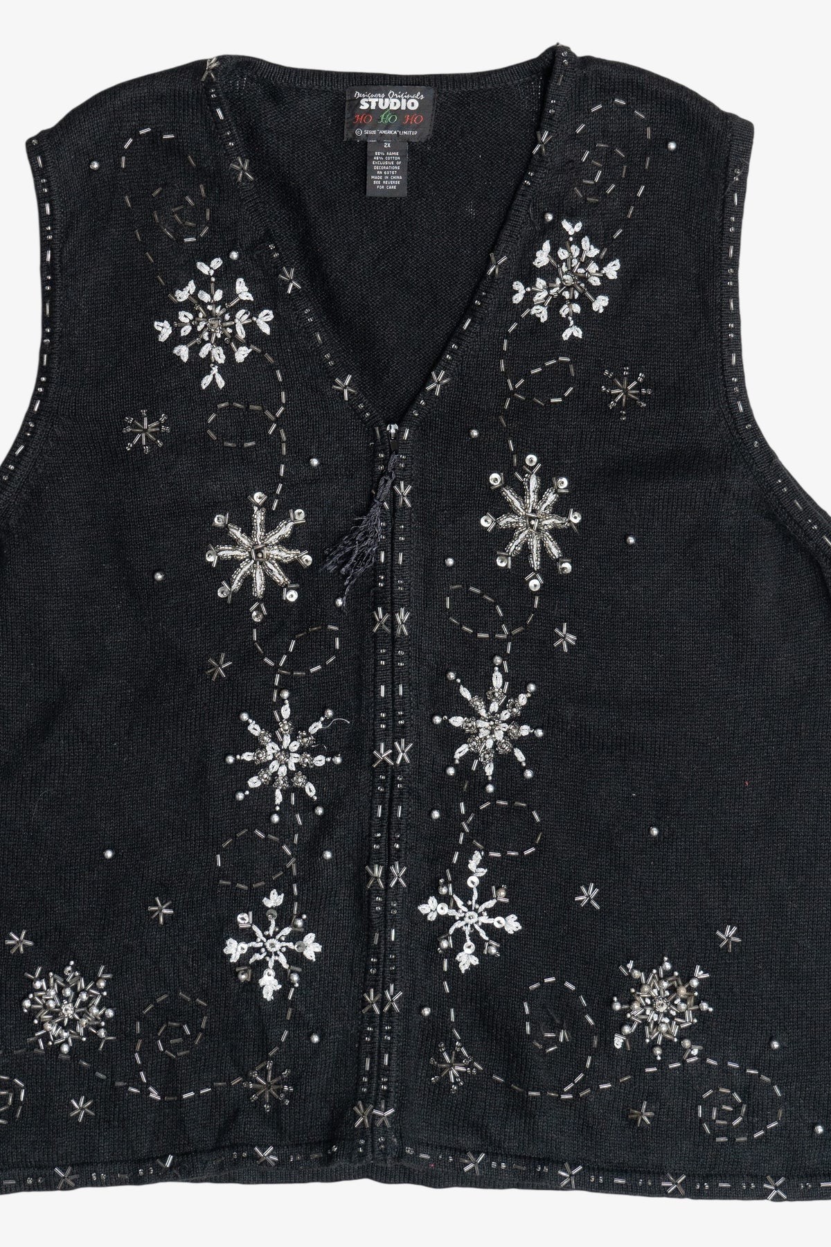 Vintage Snowflakes Ugly Christmas Sweater Vest (1990s)