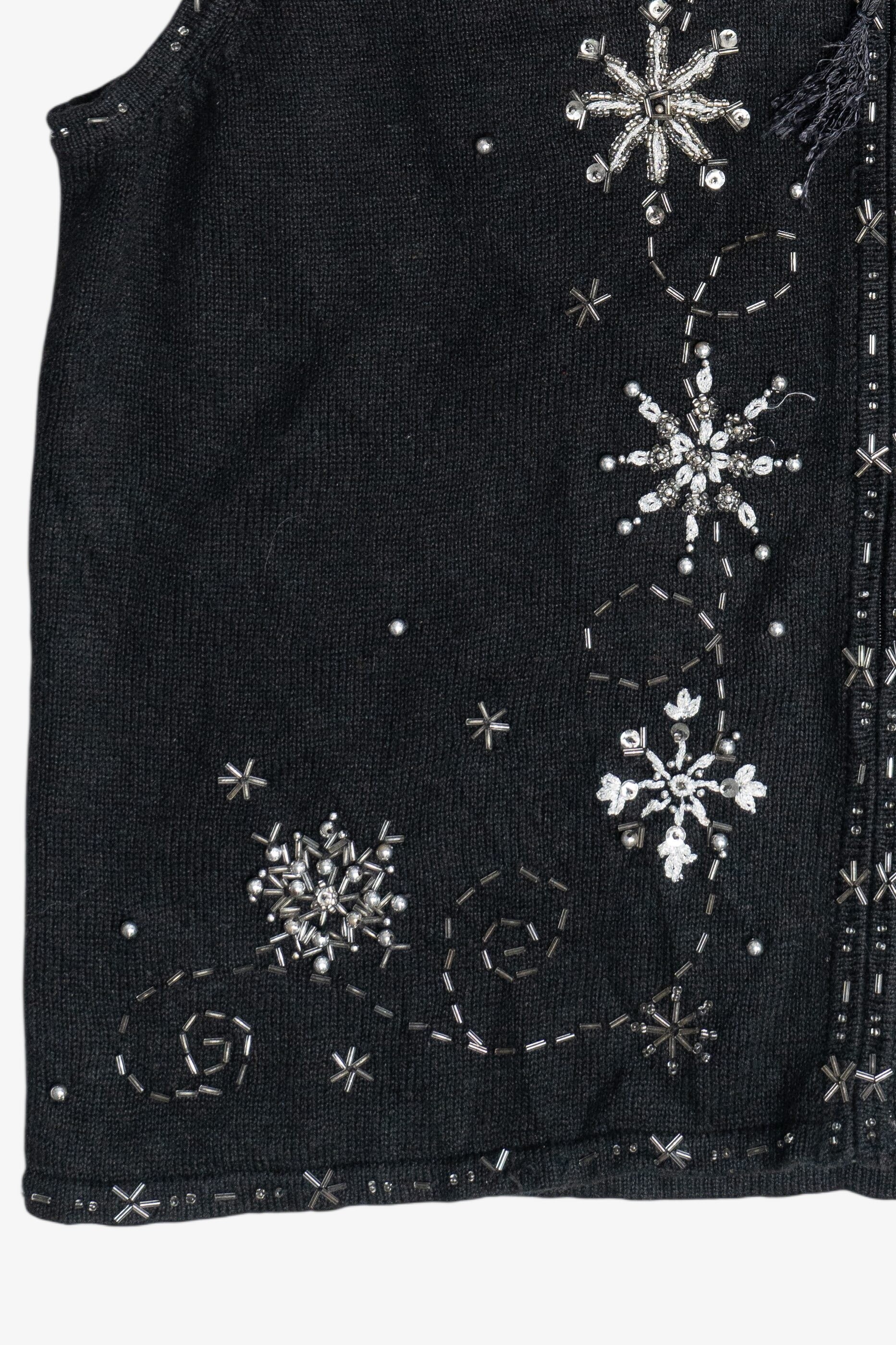 Vintage Snowflakes Ugly Christmas Sweater Vest (1990s)